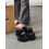 (Black 35) 10CM Platform Flip Flops Toe Post Wedge Sandals for Women 1