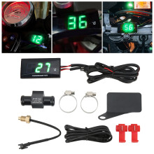 Universal Bike Temp Gauge Green Backlight LCD