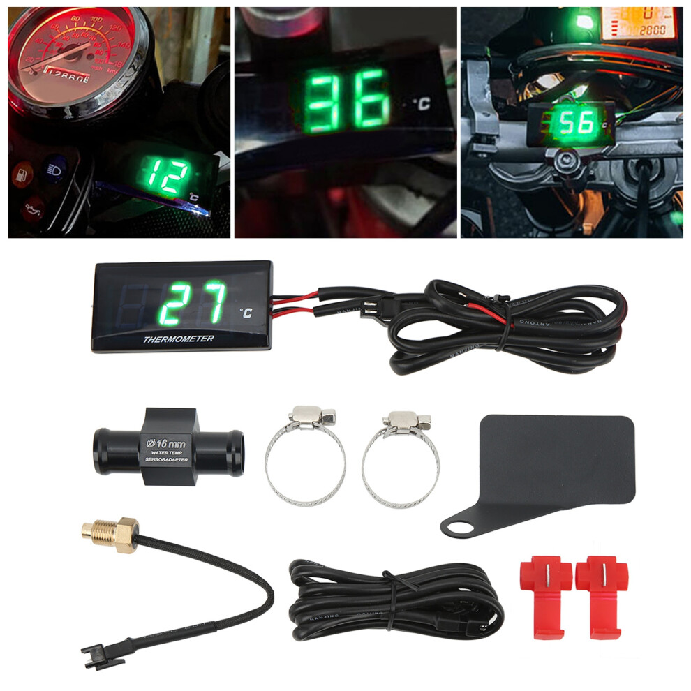 Universal Bike Temp Gauge Backlight Lcd Green 7444352909247