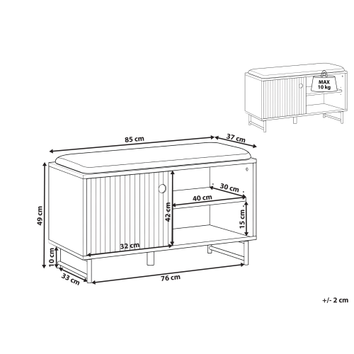 Beliani Shoe Storage Bench BATOCHE White 2