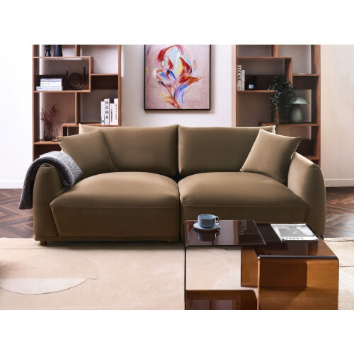 Beliani Sofa 3 Seater JUBEK Velvet Brown 1