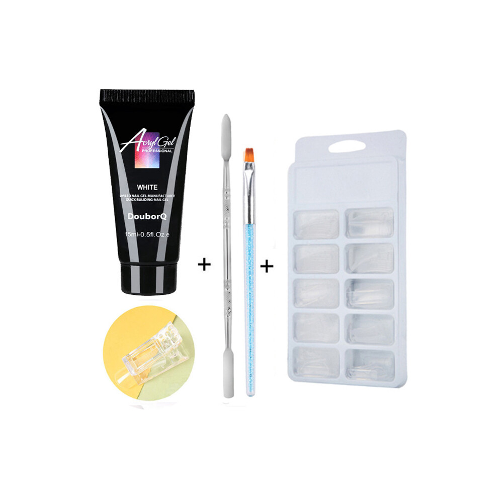 (1# white suit) Poly gel manicure quick-drying phototherapy gel multi-color extension gel 15ml set