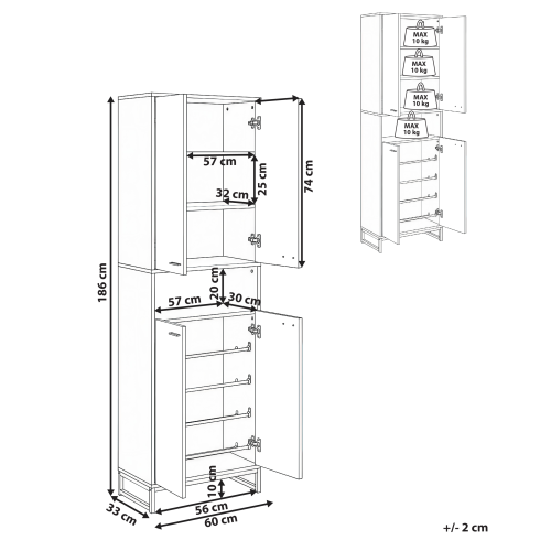 Beliani Shoe Storage Cabinet MATANE White 2