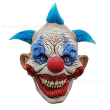 (Sanmao the Clown (Blue Hair)) Human & Animal Head Mask Set, Scary Funny Halloween Cosplay