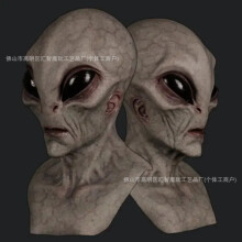 (Aliens in Darkness) Human & Animal Head Mask Set, Scary Funny Halloween Cosplay