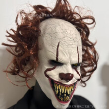(Fang Clown) Human & Animal Head Mask Set, Scary Funny Halloween Cosplay