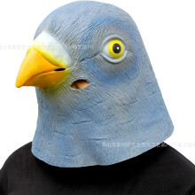 (pigeon mask) Human & Animal Head Mask Set, Scary Funny Halloween Cosplay