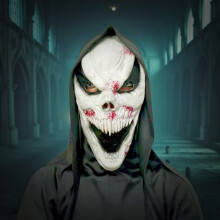 (Bloodstains and Screams) Human & Animal Head Mask Set, Scary Funny Halloween Cosplay