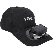 Cappello da sole in poliestere con ventola solare, cappellino da baseball con visiera ampia e ventilazione a energia solare, leggero e traspirante