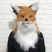 (The Fox That Moves Its Mouth (from the novel "Grey")) Human & Animal Head Mask Set, Scary Funny Halloween Cosplay