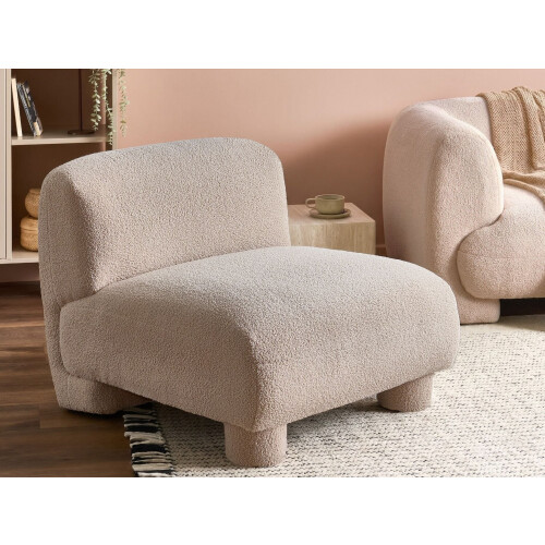 Beliani 1-Seat Section MJALBI Beige Boucle 1