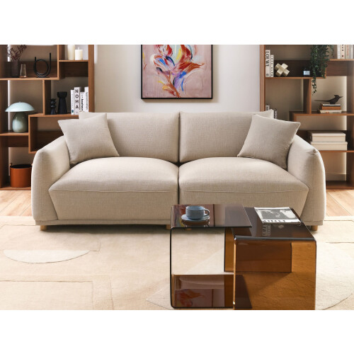 Beliani Sofa 3 Seater JUBEK Fabric Beige 1