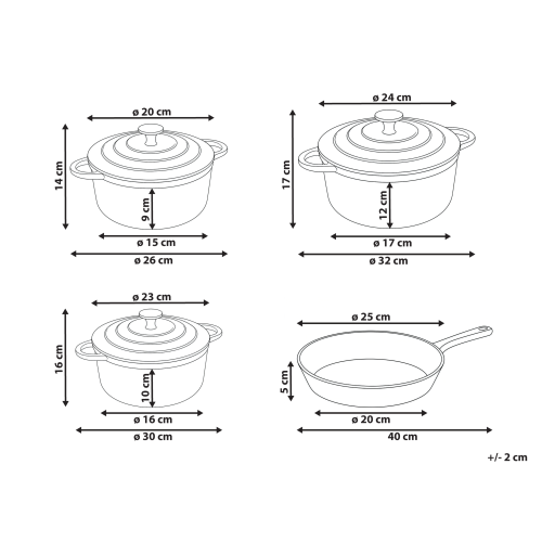Beliani 7 Piece Cast Iron Set CASTORA Blue 2