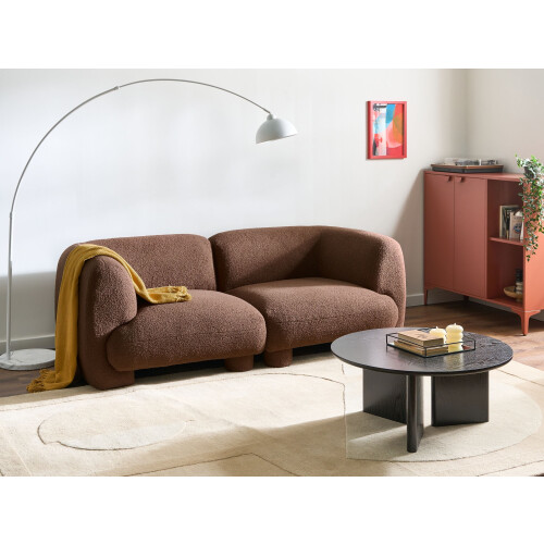 Beliani Modular Sofa 2 Seater MJALBI Boucle Brown 1