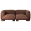 Beliani Modular Sofa 2 Seater MJALBI Boucle Brown 4
