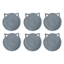 Pack of 6 Table Pad With Cats Ear Design Kitchen-Light Grey