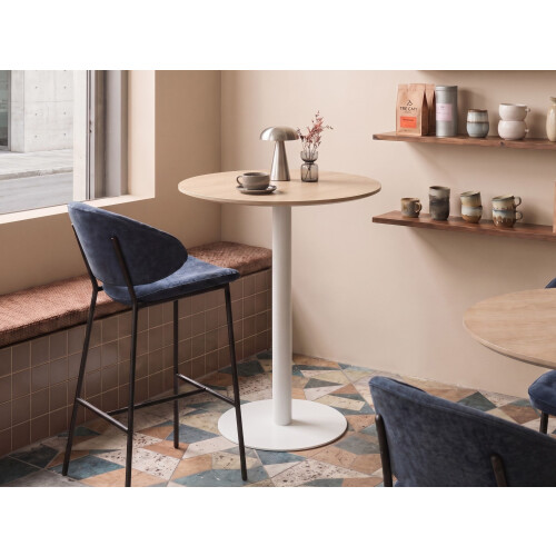 Beliani Bar Table MORELLA Light Brown/ White 80 cm 80 cm 1