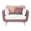 Beliani Armchair BOLGA Fabric Pink 4