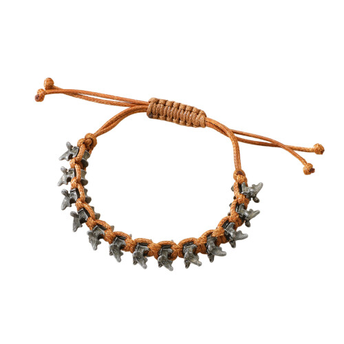 Simple Woven Craft Dragon Bone Bracelet Adjustable Size-brown