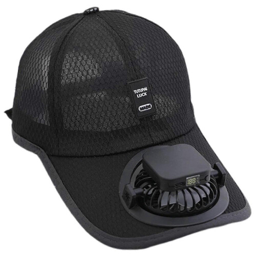 Solar-Powered Cooling Fan Cap for Outdoor Activities with USB Charging