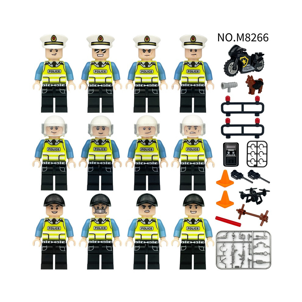 Photos - Action Figures / Transformers Police Building Blocks Military Battle Police Humanoid Mini Figure Toys Boys Gift 12 Pcs