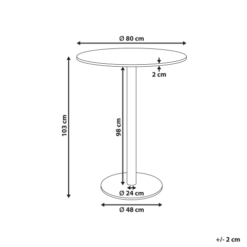 Beliani Bar Table MORELLA Black/ Dark Brown 80 cm 80 cm 1