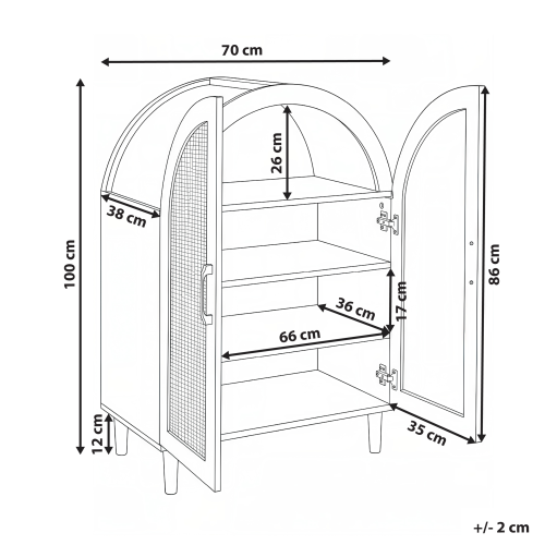 Beliani Shoe Storage Cabinet BICHENO Light Brown 2