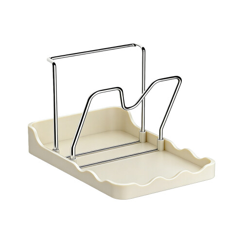 Vertical Space Saving Pot Lid Stand for Kitchens-Milkywhite 2