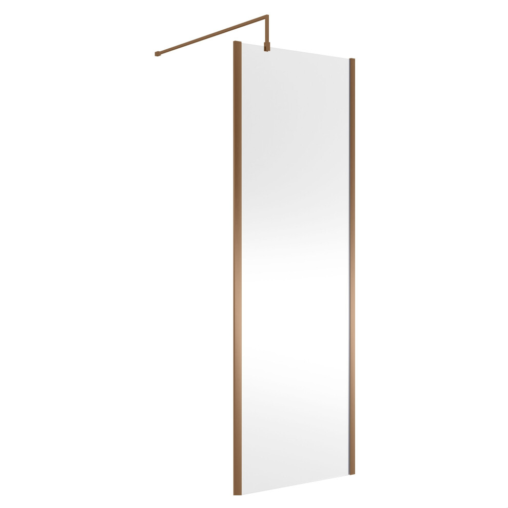 Balterley Framed Wetroom Screen, 700Mm, Brushed Bronze