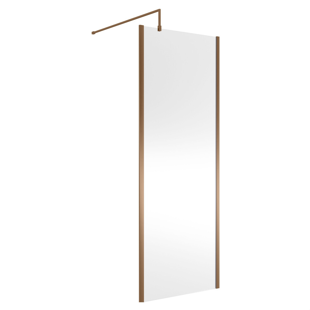 Balterley Framed Wetroom Screen, 760Mm, Brushed Bronze