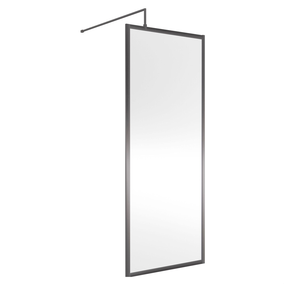 Balterley Framed Wetroom Screen, 760Mm, Brushed Pewter