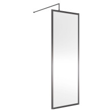 Balterley Framed Wetroom Screen, 700mm, Brushed Pewter