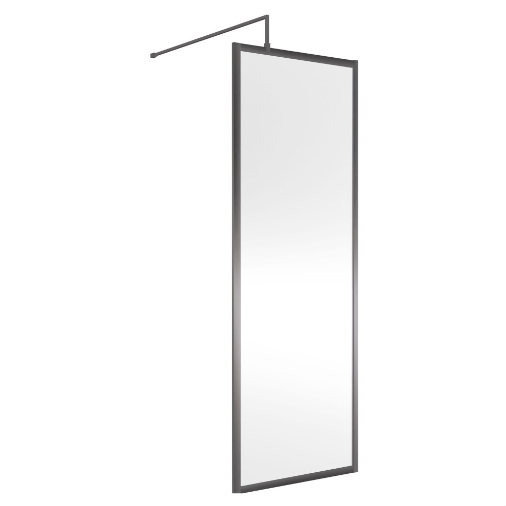 Balterley Framed Wetroom Screen, 700Mm, Brushed Pewter
