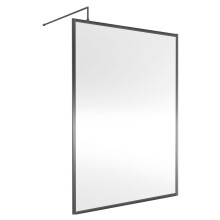 Balterley Framed Wetroom Screen, 1400mm, Brushed Pewter