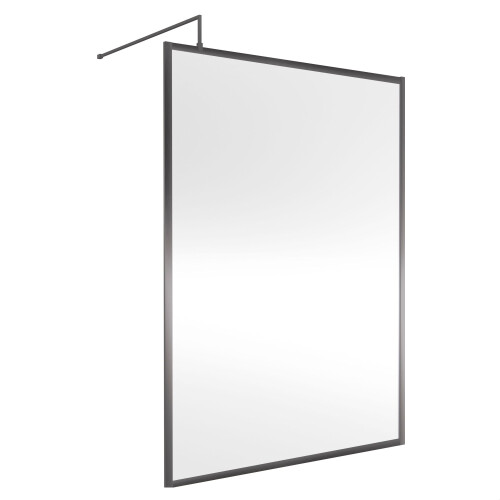 Balterley Balterley Framed Wetroom Screen, 1400mm, Brushed Pewter