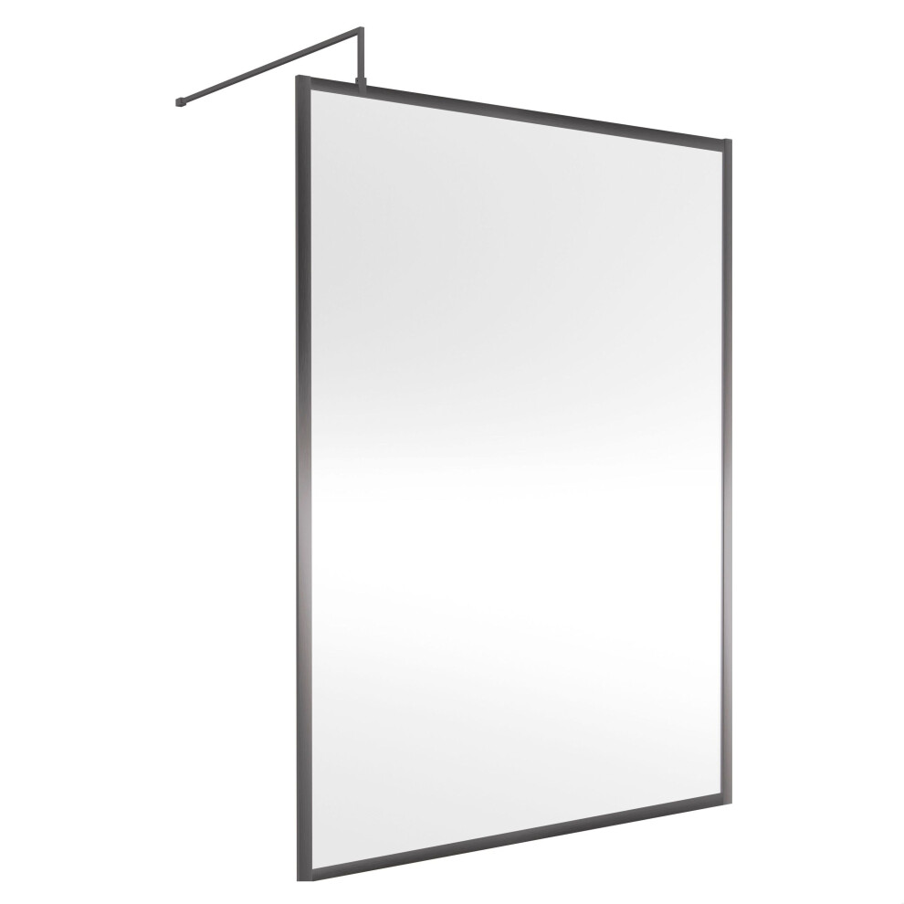 Balterley Framed Wetroom Screen, 1400Mm, Brushed Pewter