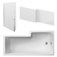 Balterley 1600mm Left-Hand Square Shower Bath And Panel Set