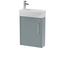 Winshill Contemporary 1 Door Right-Hand Wall Hung Cloakroom Vanity Unit with Basin, Grey, 440mm