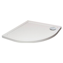 White Quadrant Stone Resin Shower Tray with Corner Waste Position - 800 x 800mm - Balterley