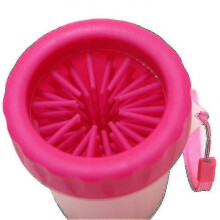 Pet Dog Foot Wash Cup Silicone Pet Paw Wash Cup Dog Paw Cleaner (1 Piece) Rose Red