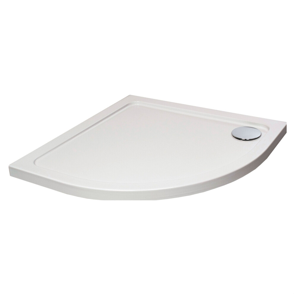 White Quadrant Stone Slip Resistant Shower Tray With Corner Waste Position - 800 X 800Mm - Balterley 5056817757786