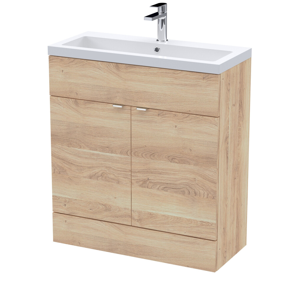 Balterley Alrewas Contemporary 2 Door Floor Standing Vanity Unit With Basin, Bleached Oak, 800Mm