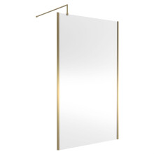 Balterley Wetroom Screen with Support Bar, 1200mm, Brushed Brass