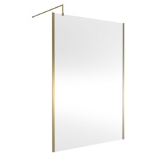 Balterley Wetroom Screen with Support Bar, 1400mm, Brushed Brass