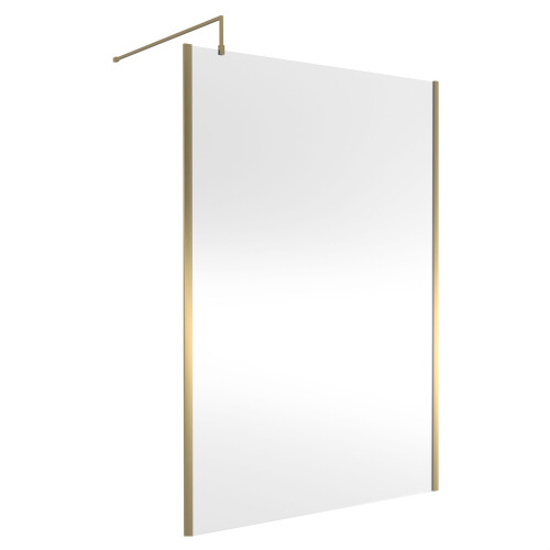 Balterley Balterley Wetroom Screen with Support Bar, 1400mm, Brushed Brass