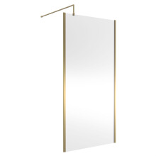 Balterley Wetroom Screen with Support Bar, 1000mm, Brushed Brass