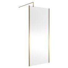 Balterley Wetroom Screen with Support Bar, 900mm, Brushed Brass