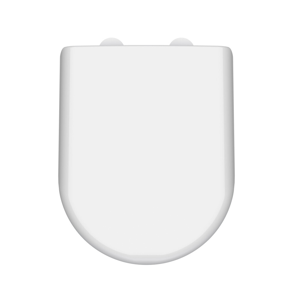 Balterley D-Shaped Soft Close Gloss Toilet Seat With Top Fix Hinge White
