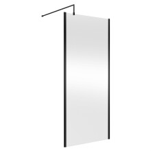 Balterley Wetroom Screen with Support Bar, 900mm, Matt Black