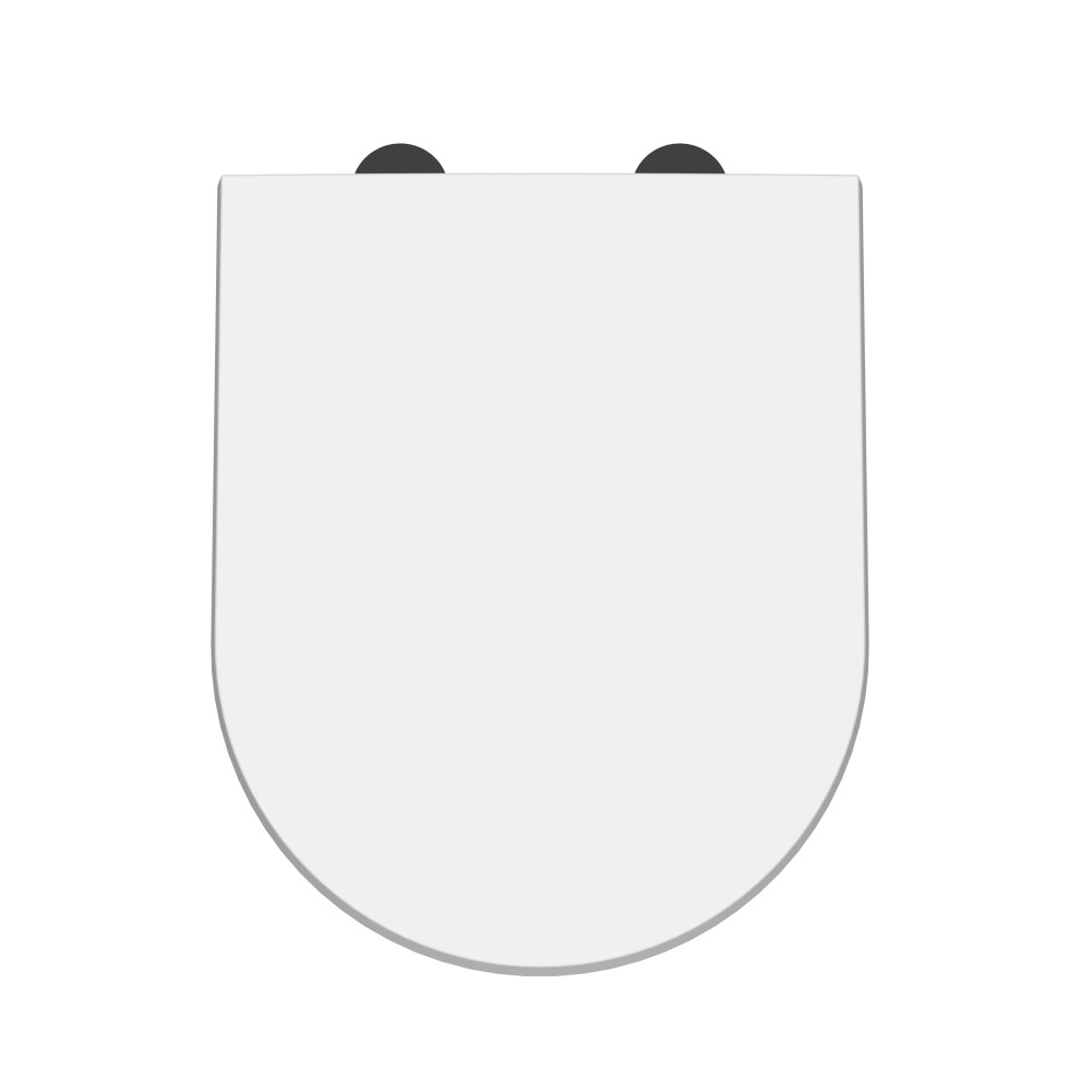 Balterley D-Shaped Soft Close Gloss Toilet Seat With Top Fix Hinge White